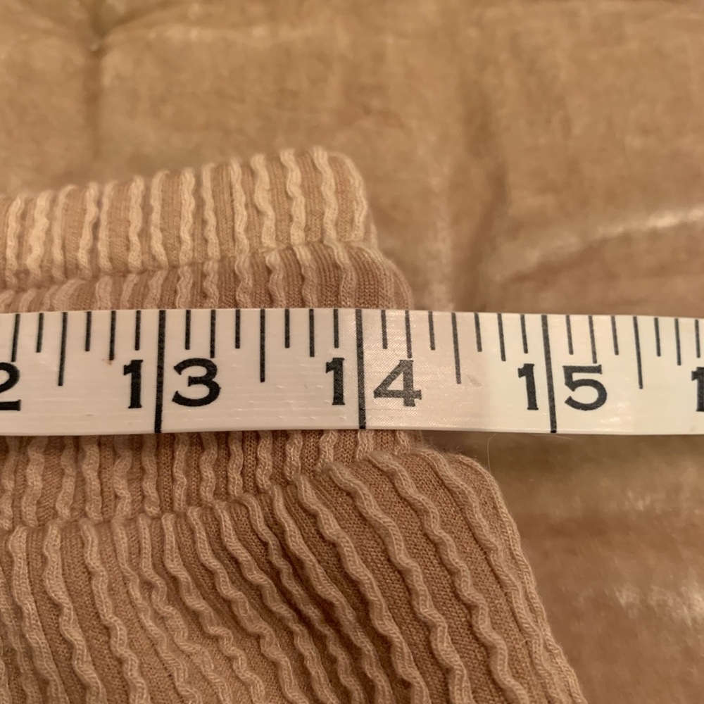Zenana Outfitters Ribbed Short Sleeve Top - Tan - Picture 8 of 9